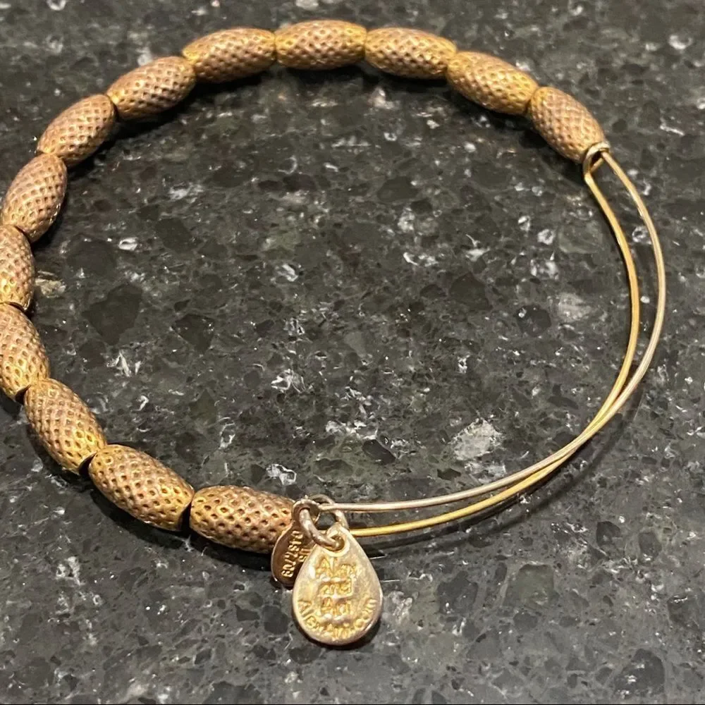 Alex &‎ Ani Gold tone Bangle Beaded Stack Bracelet